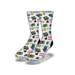 Game Over Socks, White, One Size (7-13)